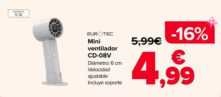 Eurotech - Mini Ventilador Cd-08v