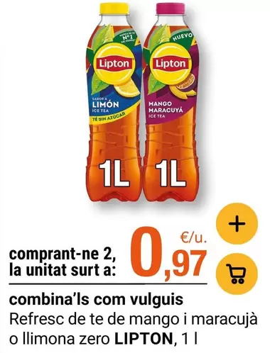 Lipton - Refresc De Te De Mango I Maracuja O Llimona Zero