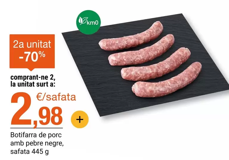 Botifarra De Porc Amb Pebre Negre, Safata