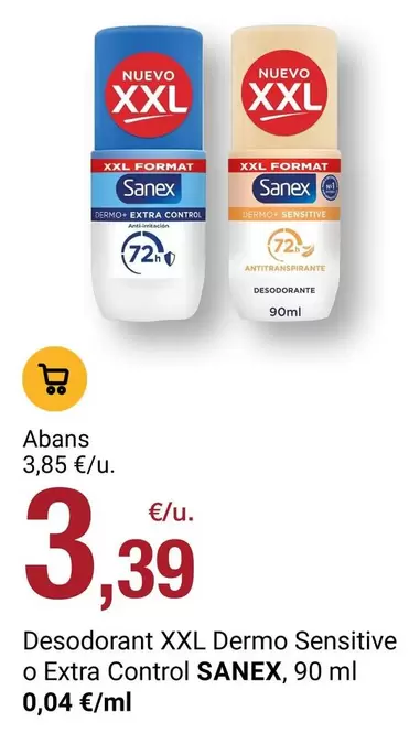Sanex - Desodorant Xxl Dermo Sensitive O Extra Control