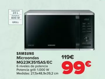 Samsung - Microondas MG23K3515AS/EC