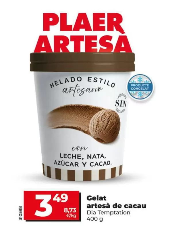 Dia Temptation - Helado Artesano De Cacao