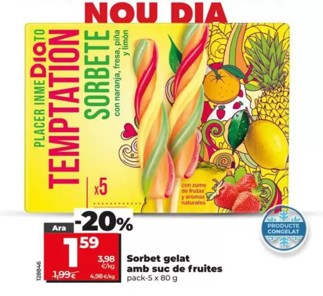Sorbete Helado Con Zumo De Frutas