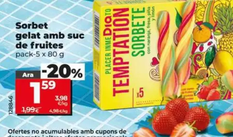 Sorbete Helado Con Zumo De Frutas