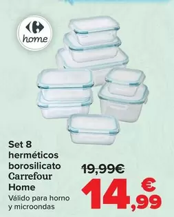 Carrefour Home - Set 8 Hermeticos Borosilicato