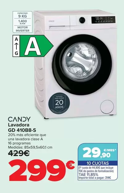 Candy - Lavadora GD 410B8-S