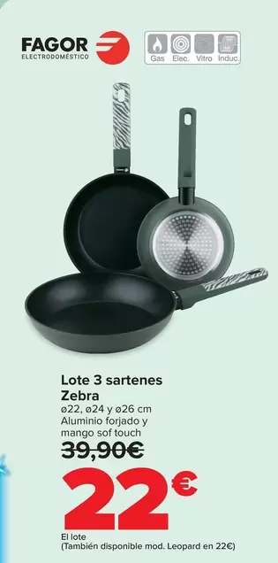 Fagor - Lote 3 Sartenes Zebra
