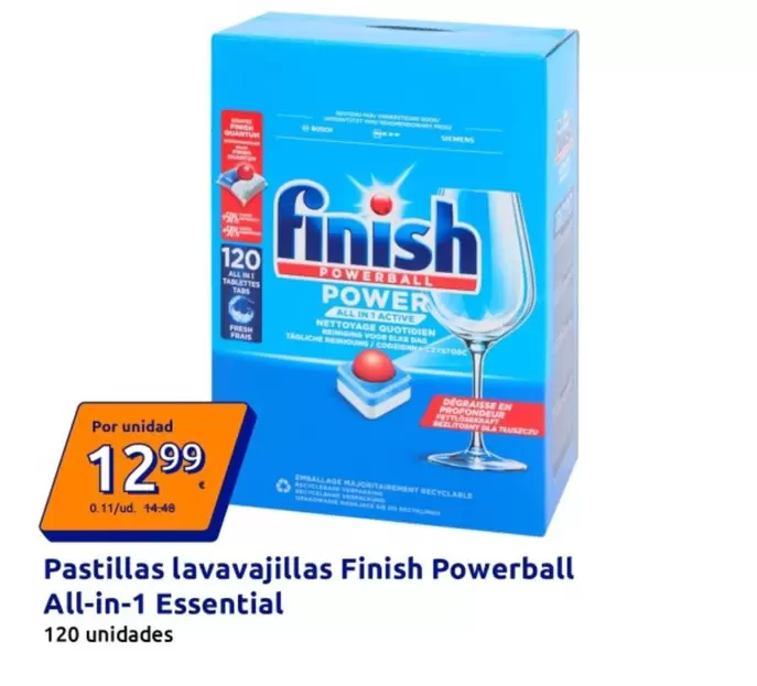 Finish - Pastillas Lavavajillas Powerball All-In-1 Essential