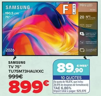 Samsung - TV 75" TU75M73HAUXXC