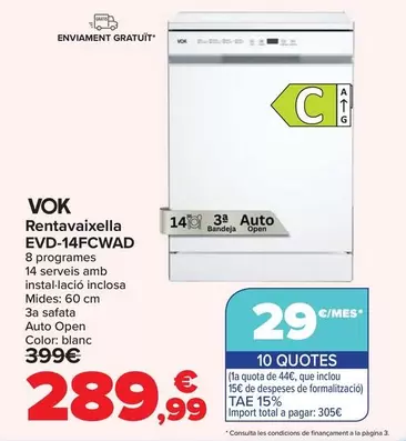VOK - Lavavajillas EVD-14FCWAD