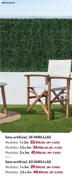 SETO ARTIFICIAL - 36 VARILLAS 1X3M VERDE