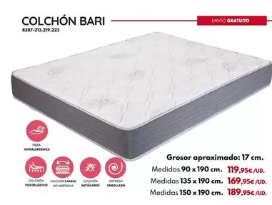 Colchón Bari Roll - 90x190x17cm