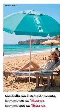 Sombrilla Con Sistema Antiviento