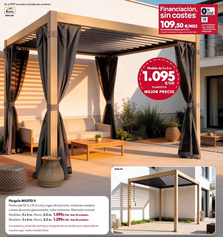 Pérgola Bioclimática Mileto Ii - 3x3x2,5m