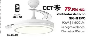 VENTILADOR TECHO NIGHT EVO 30W 6600L - BLANCO