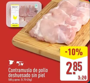 Contramuslo De Pollo Deshuesado Sin Piel 500 G Aprox