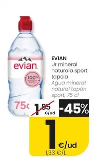 Evian - Agua Mineral Natural Tapon Sport