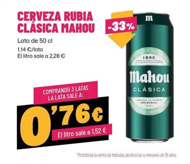 Mahou - Cerveza Rubia Clasica