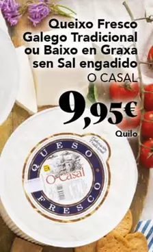 Queixo Fresco Galego Tradicional Ou Baixo En Graxa Sen Sal Engadido