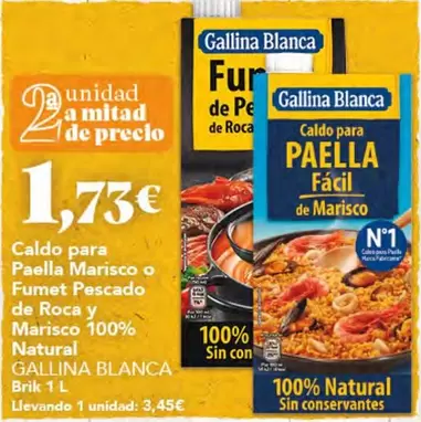 Gallina Blanca - Caldo Para Paella Marisco O Fumet Pescado De Roca Y Marisco 100% Natural Brik