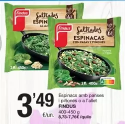 Findus - Espinacs Amb Panses I Piñones O A L'allet