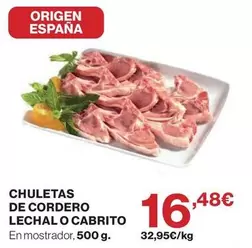 origen - Chuletas De Cordero Lechal O Cabrito