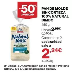 Bimbo - Pan De Molde Sin Corteza 100% Natural