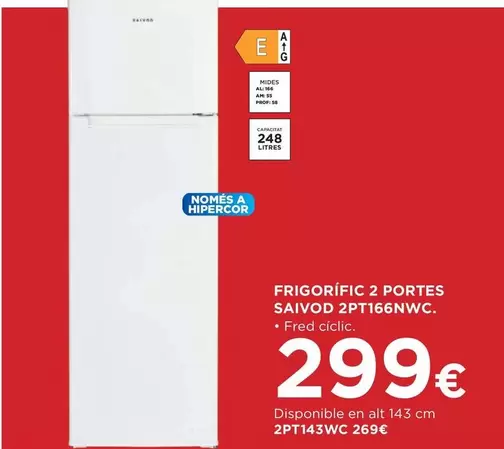Hipercor - Frigorífico 2 Portes 2pt166nwc.
