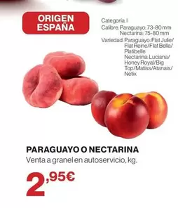 origen - Paraguayo O Nectarina