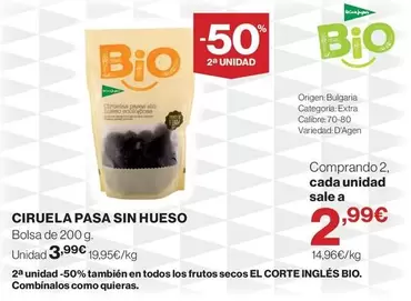 bio - Ciruela Pasa Sin Hueso