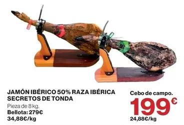 Bellota - Jamón Ibérico 50% Raza Ibérica Secretos De Tonda