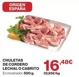 origen - Chuletas De Cordero Lechal O Cabrito