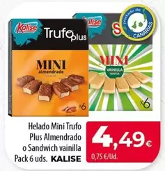 Kalise - Helado Mini Trufo Plus Almendrado O Sandwich Vainilla