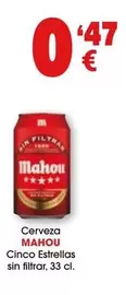 Mahou - Cerveza Cinco Estrellas Sin Filtra