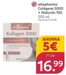 Altapharma  - Colágeno 5000 + Hialurón 100