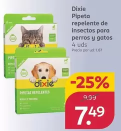 Dixie - Pipeta Repelente De Insectos Para Perros Y Gatos