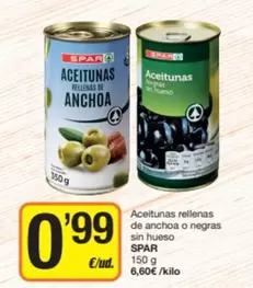 Spar - Aceitunas Rellenas De Anchoa O Negras Sin Hueso