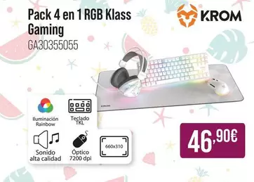 gaming - Pack 4 en RGB Glass Gaming