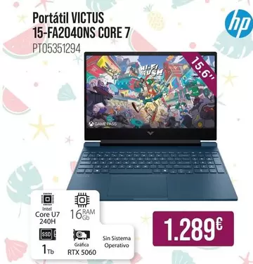 Hp - Portátil Victus 15-FA2040NS Core 7