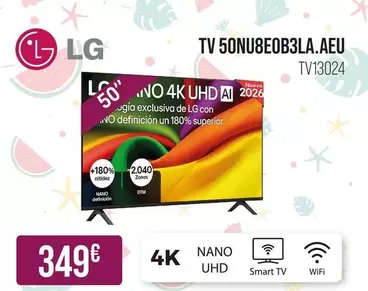 LG - TV 4K, Nano UHD, Smart 50NU8E0B3LA