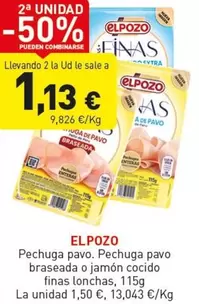 Elpozo - Pechuga Pavo. Pechuga Pavo Braseada O Jamón Cocido Finas Lonchas