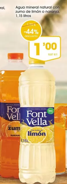 Font Vella - Agua Mineral Natural Con Zumo De Limon O Rallano