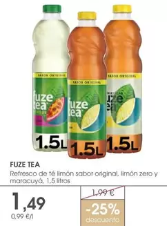 Fuze Tea - Refresco De Te Limon Sabor Original, Limon Zero Y Maracuya