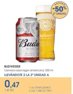Budweiser - Cerveza Rubia Lager Americana