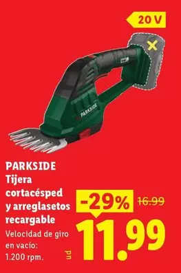 Parkside - Tijera Cortacésped Y Arreglasetos Recargable 