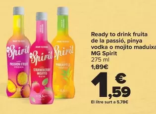 Mg Spirit - Ready To Drink Fruta De La Pasion Pina Vodka O Mojito Fresa 