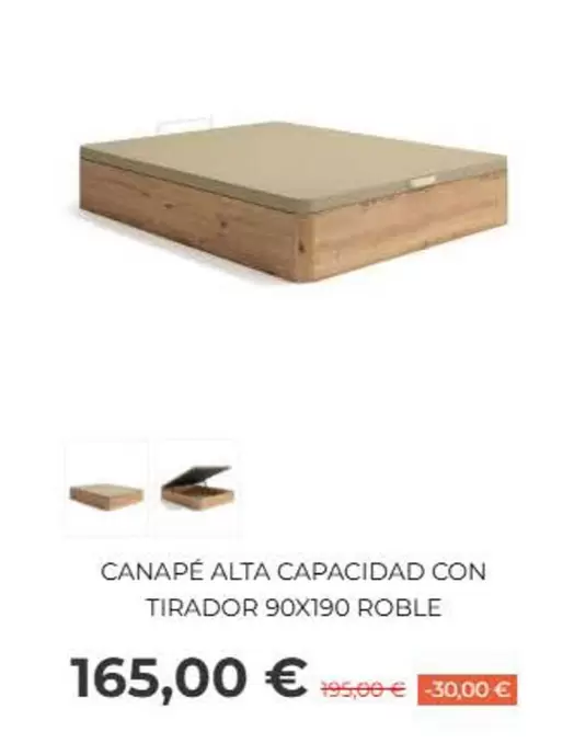 Canapé Alta Capacidad Con Tirador Roble