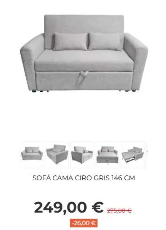 Sofá Cama Ciro Gris