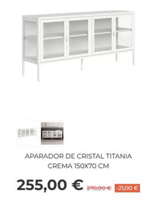 Cristal - Aparador De  Titania Crema