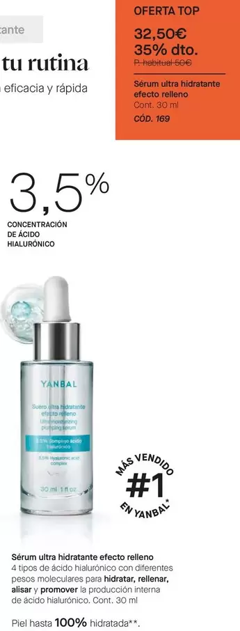Sérum Ultra Hidratante Efecto Relleno